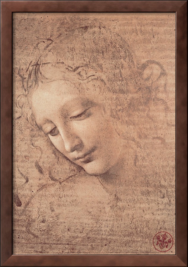 Female Head full La Scapigliata, c.1508 - Leonardo Da Vinci Painting